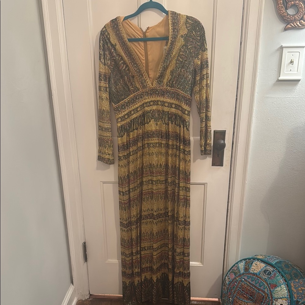 Vintage 70’s Gold Metallic Dress